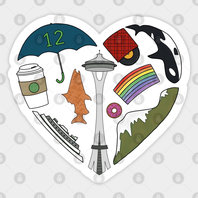 Seattle Love Sticker by CupcakeCandice